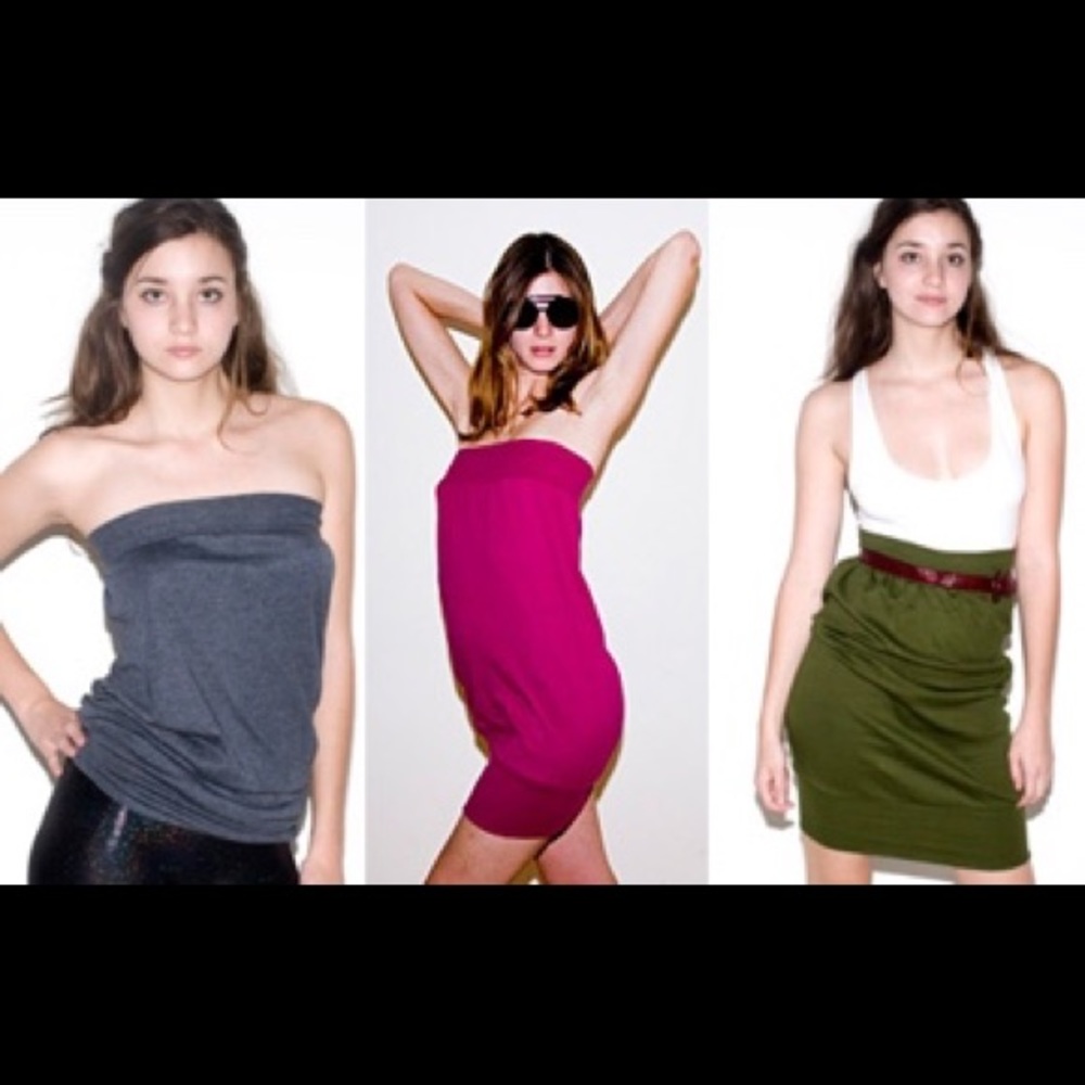 AMERICANAPPAREL - Bubble Tube Dress - Green - Sz S - Picture 2 of 7